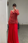 SWAYING/KNIT V-neck floating jumper SW24RE1T05 red